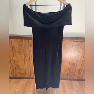 BCBG size small suede strapless black dress
